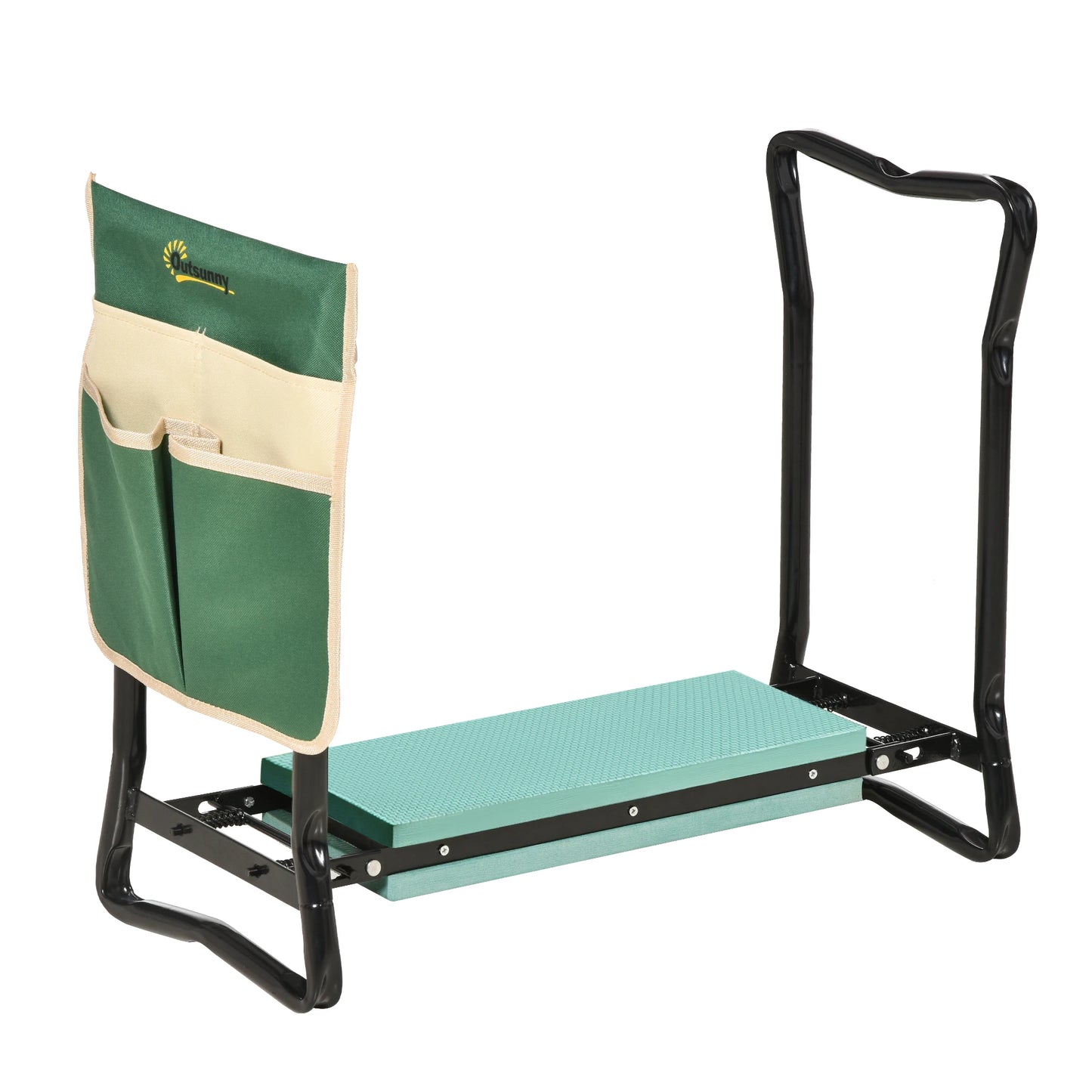 Outsunny Folding Garden Kneeler Stool Bench With Tool Pouch