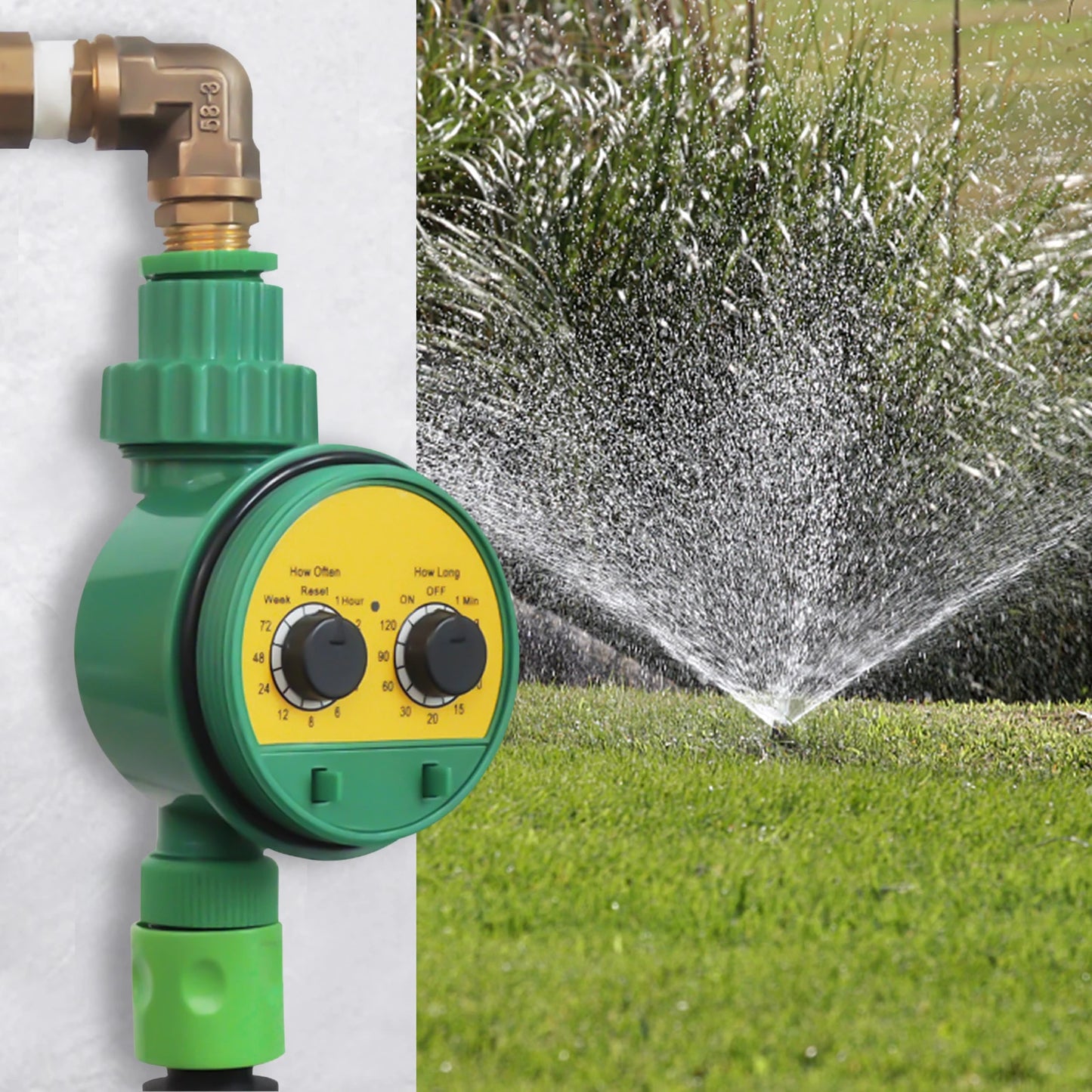 Garden Water Timer, Irrigation Timer, 1-120 Min Watering Duration, IPX4 Waterproof Auto Timer for Hose, Outdoor Lawn Drip System