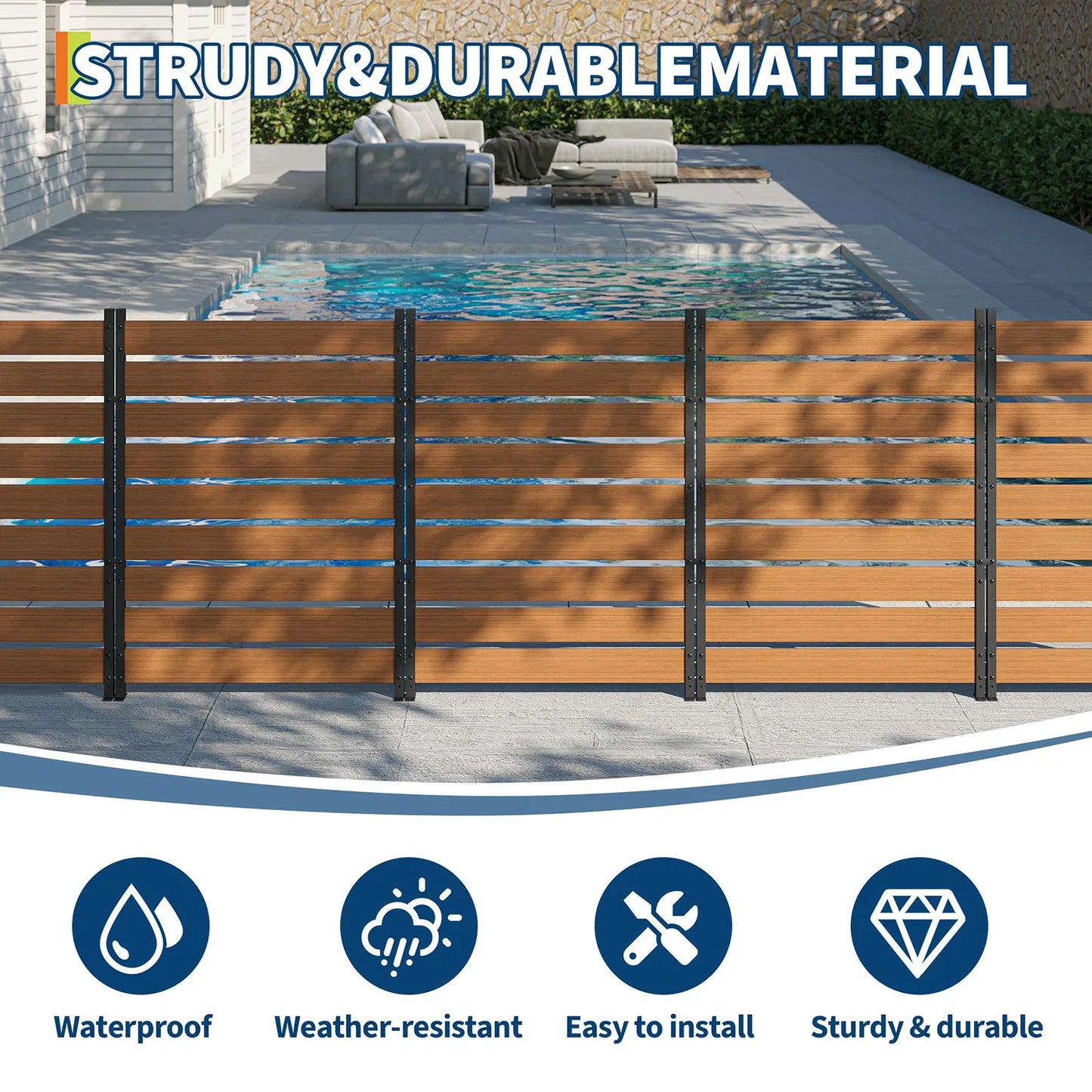 HiMISS Cedar Privacy Fence Panels Heavy Duty Outdoor Weatherproof Screening