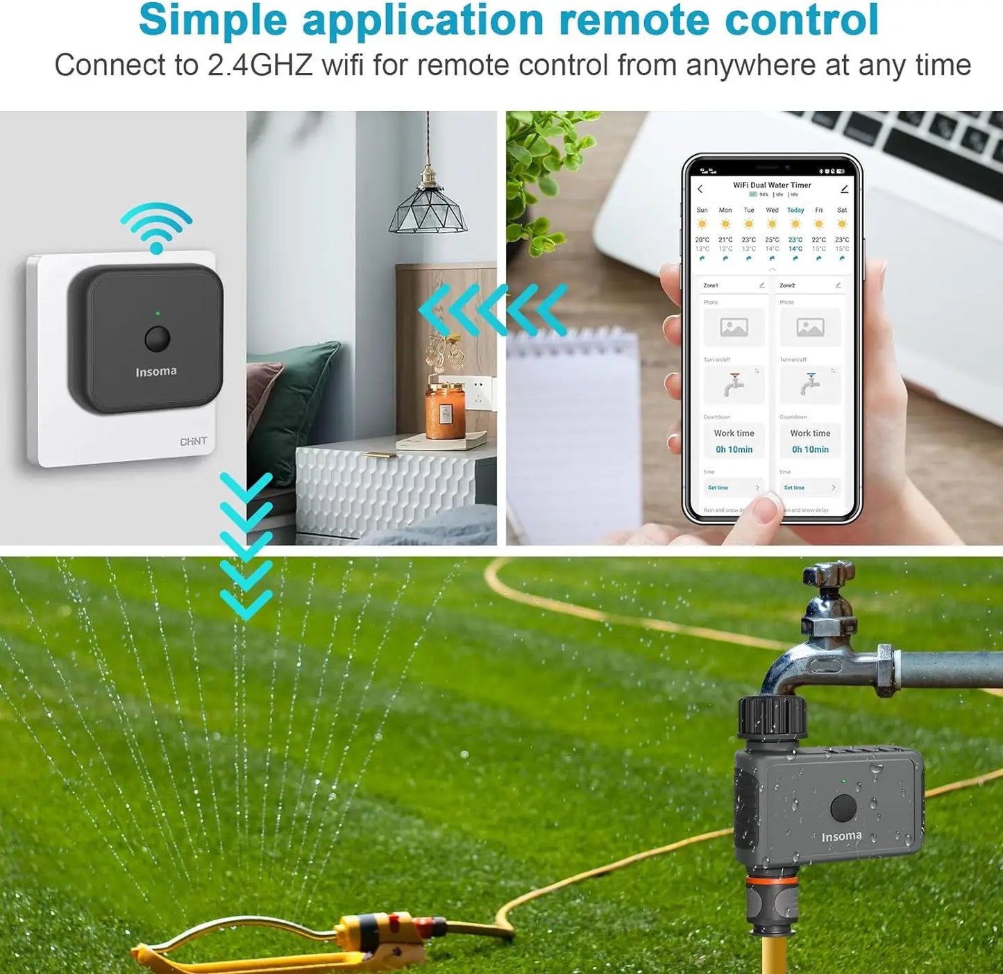 WiFi Automatic Garden Sprinkler Timer Remote Control Alexa Compatible