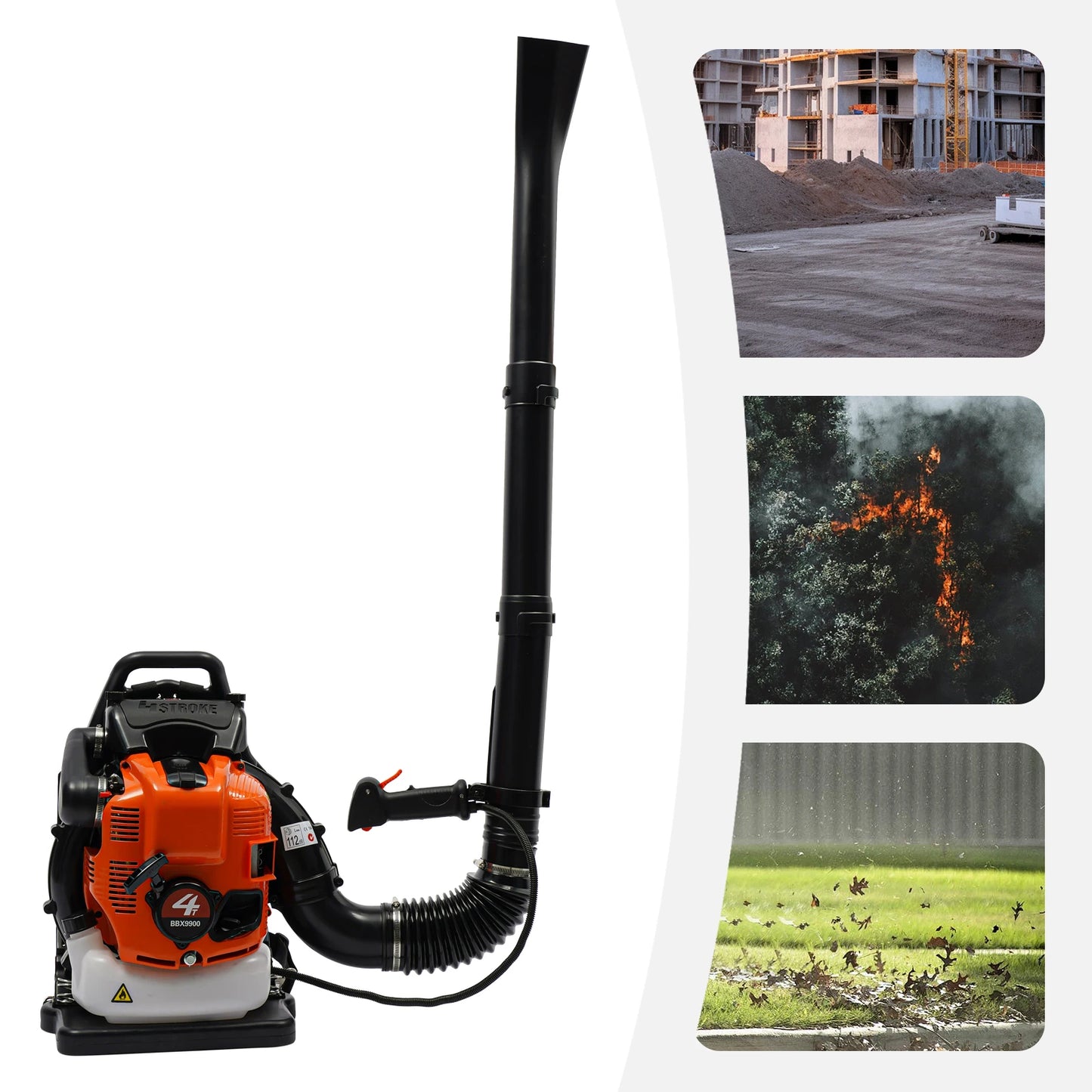 Bymaocar 75.6cc 4 Stroke Backpack Leaf Blower Gas Powered Diaphragm Carburetor