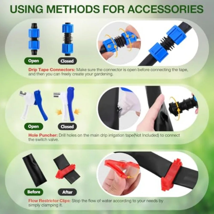Drip Tape Irrigation Kit Reinforced PE Tubing System