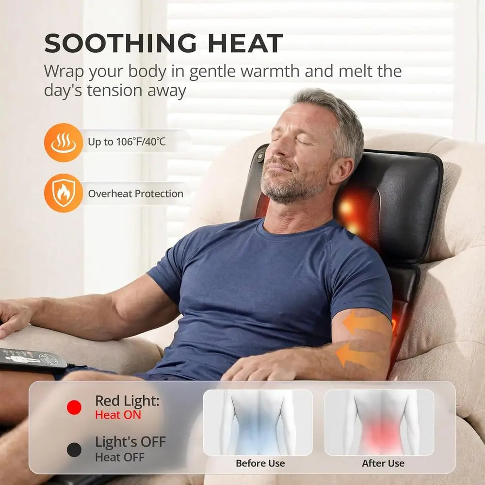 Full Body Shiatsu Massage Mat With Heat And Vibrating Motors