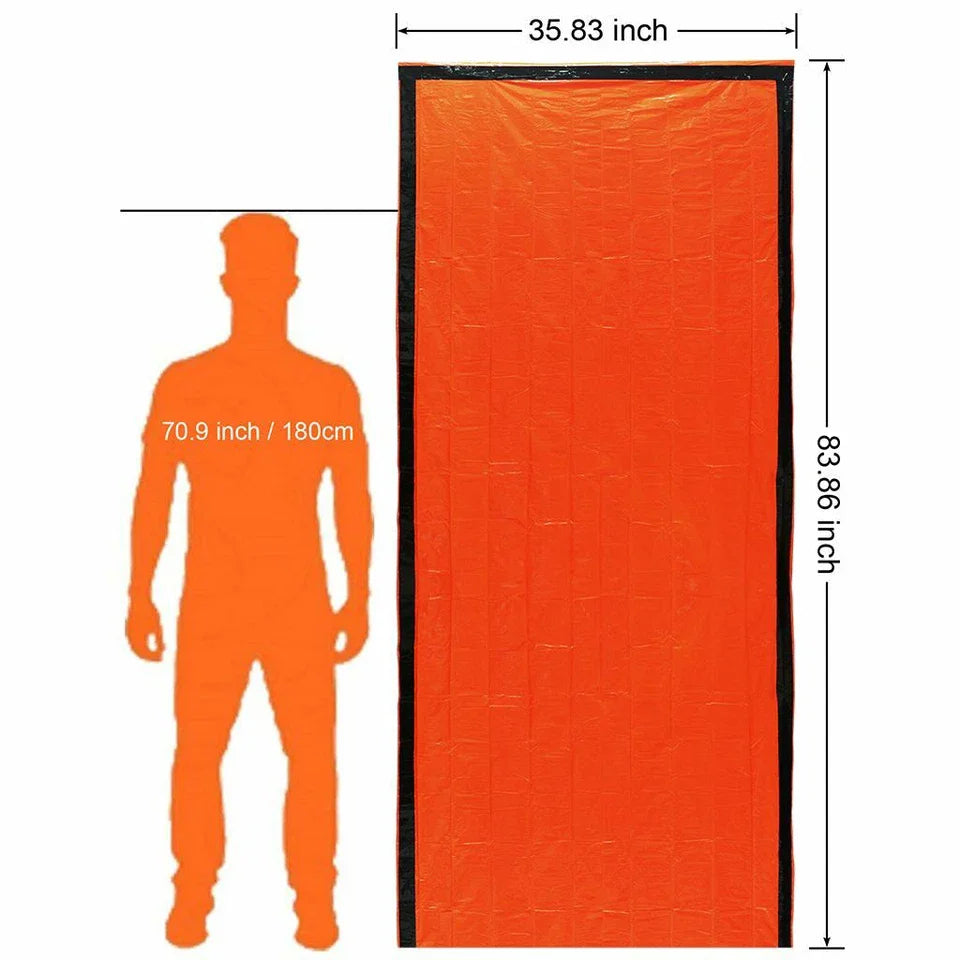 Two Pack Emergency Sleeping Bags Thermal Blanket Waterproof Outdoor Survival