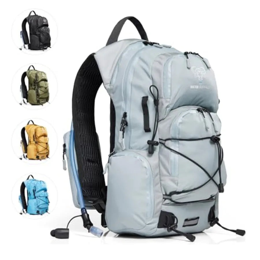 Hydration Backpack For Hiking 22L Water Bladder With Waterproof Zippers