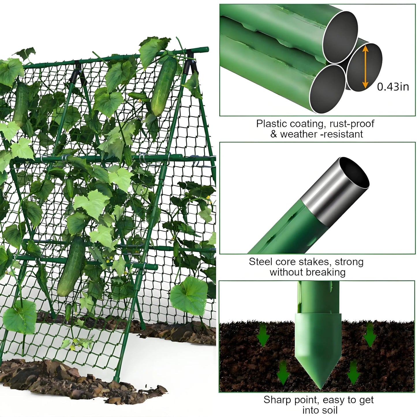 HiMISS Raised Bed Trellis A Frame Garden Netting For Climbing