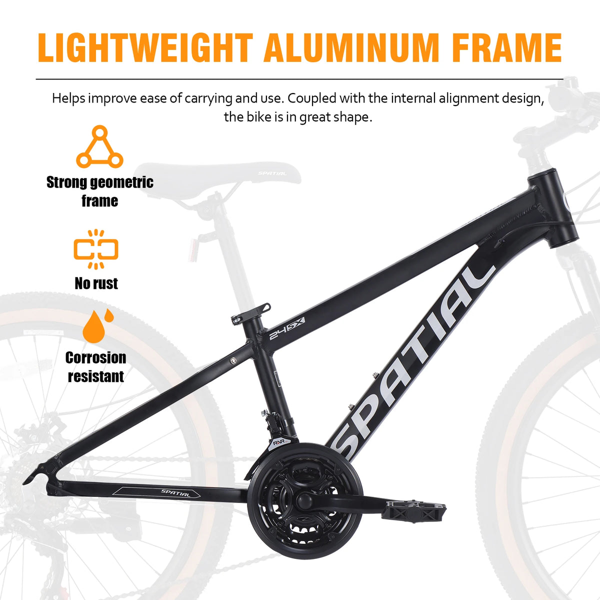 Spatial 21 Speed Hardtail Mountain Bike Aluminum Front Suspension