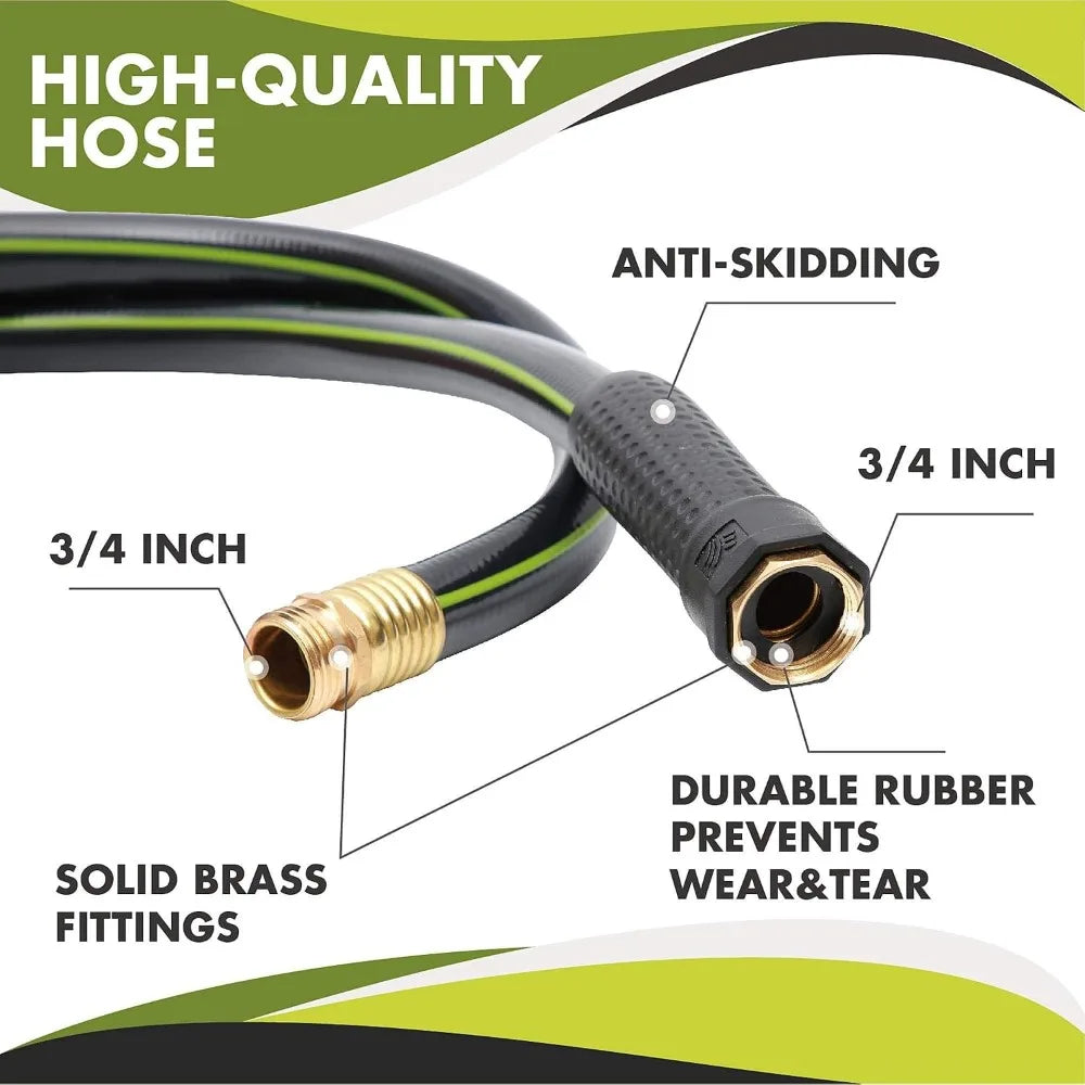 Heavy Duty Lightweight Garden Hose No Kink Leakproof 200 PSI