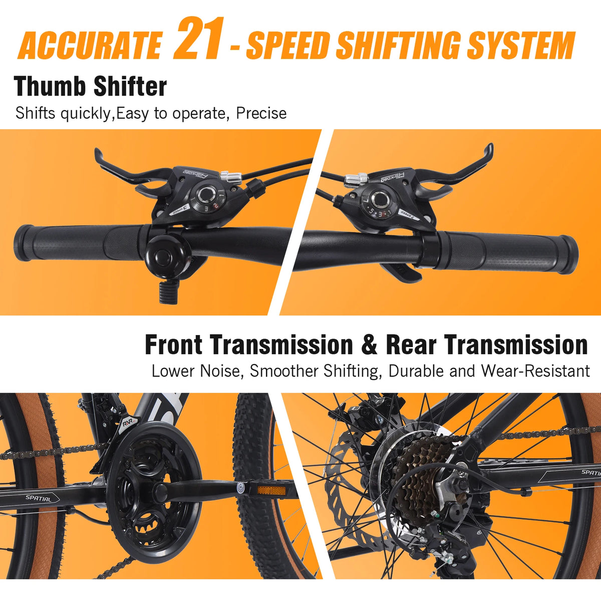 Spatial 21 Speed Hardtail Mountain Bike Aluminum Front Suspension
