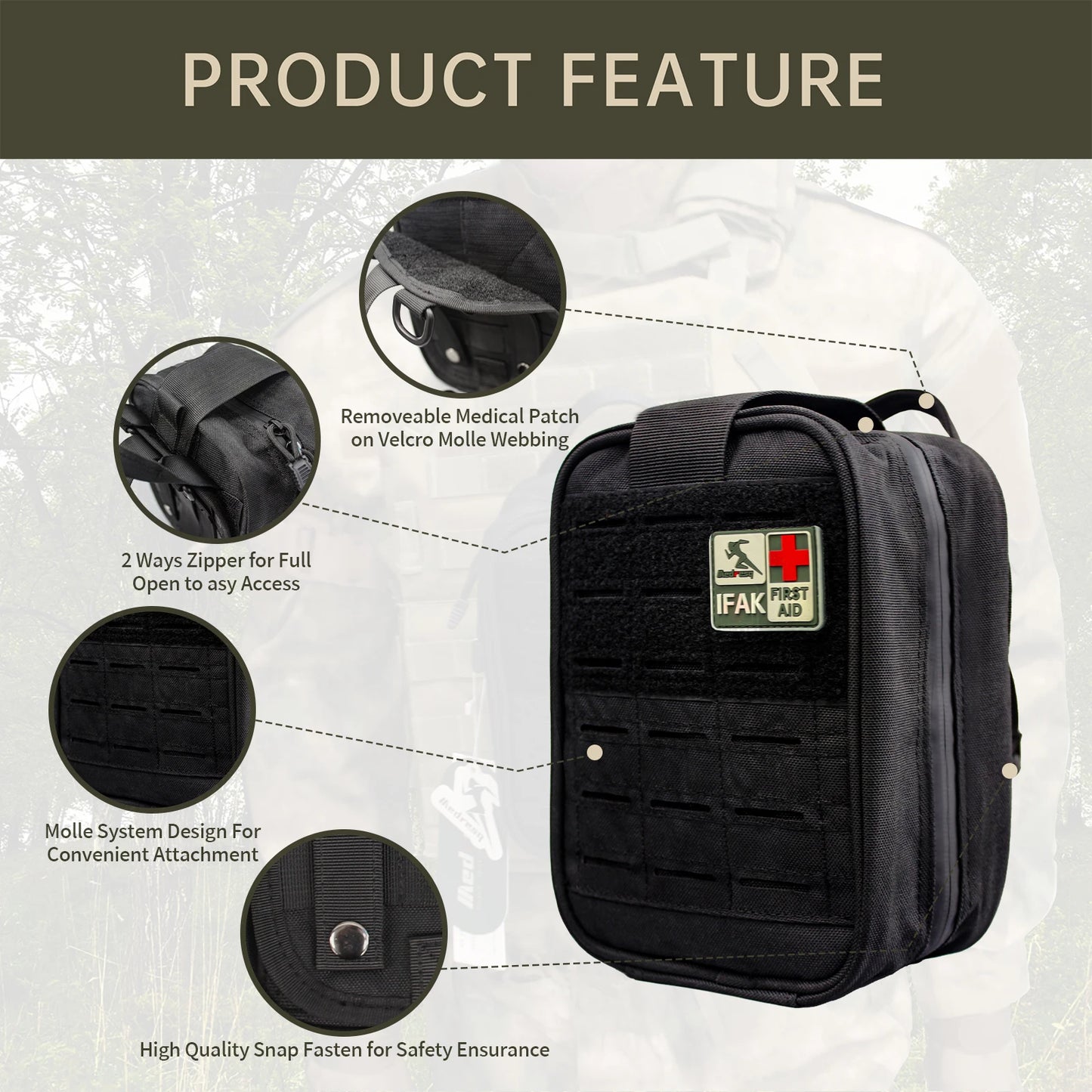 Medresq IFAK Trauma Kit With Molle Pouch Tactical First Aid