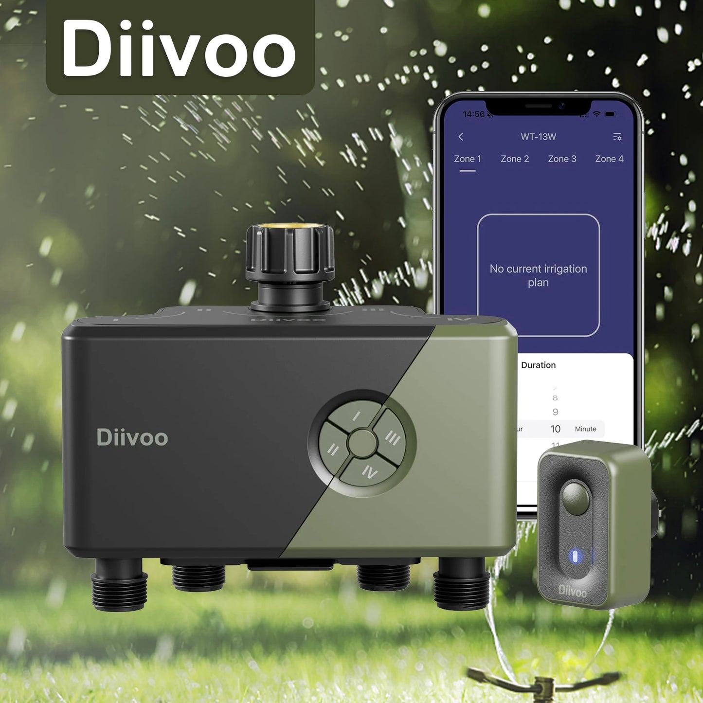 Diivoo WiFi Water Timer Three To Four Zone Irrigation Controller