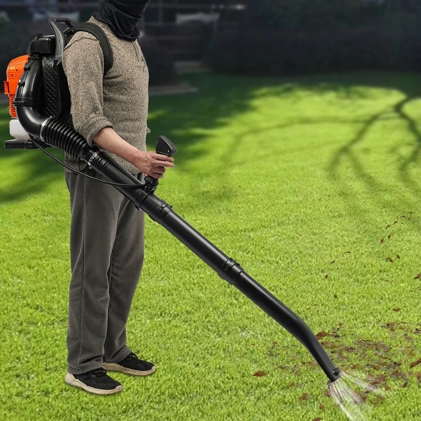 Bymaocar 75.6cc 4 Stroke Backpack Leaf Blower Gas Powered Diaphragm Carburetor