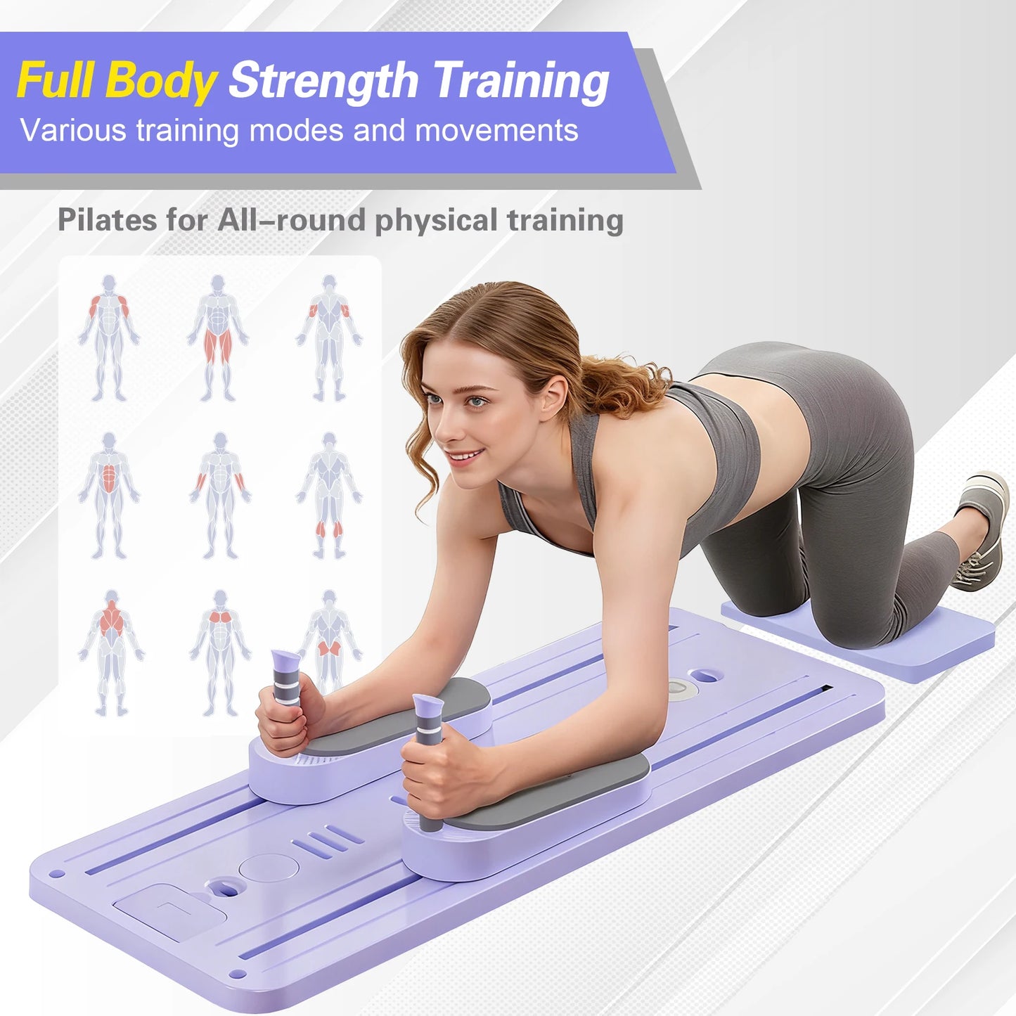 Foldable Pilates Bar Ab Board Core Trainer for Full Body