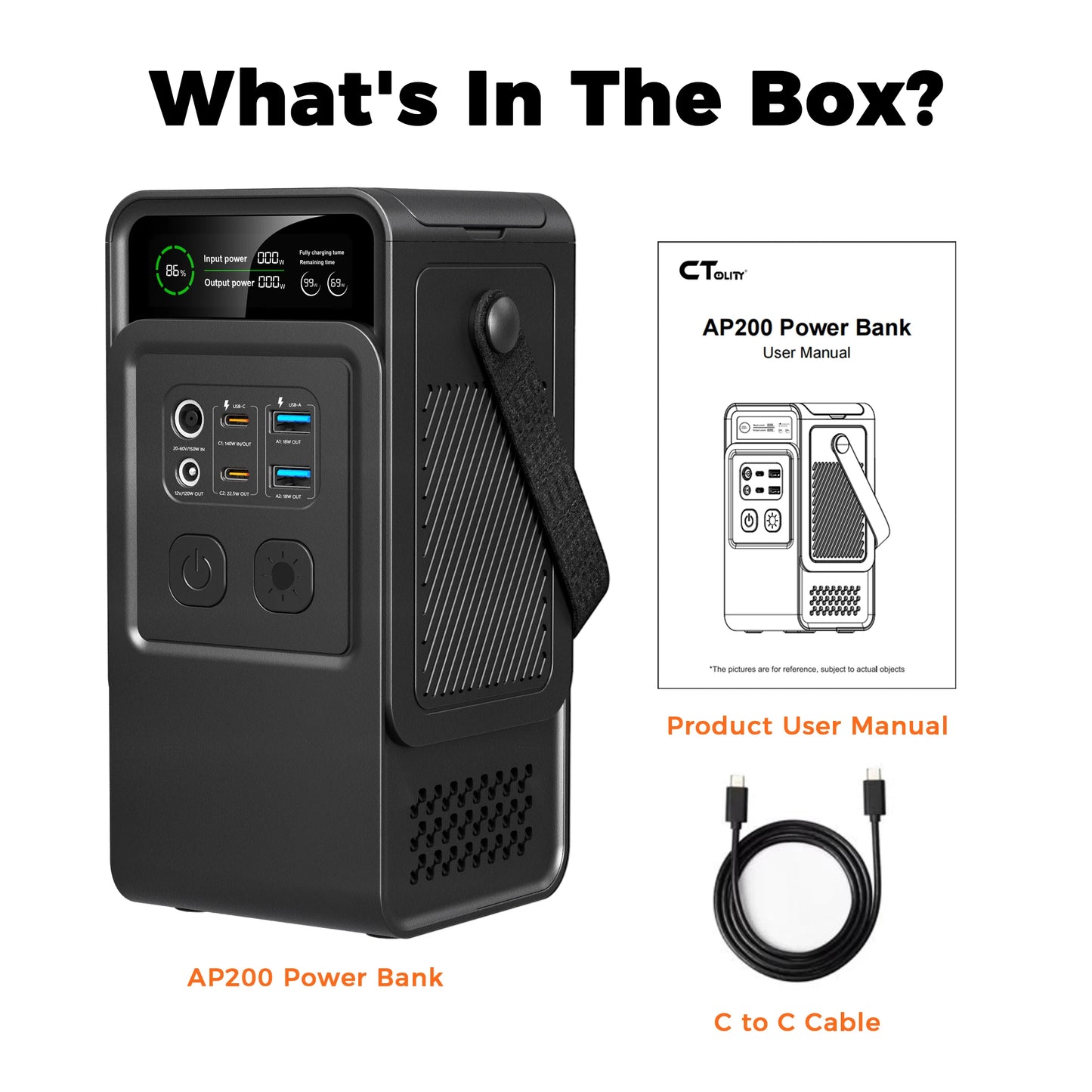 CTOLITY 200W Power Station With 192Wh LiFePO4 Battery