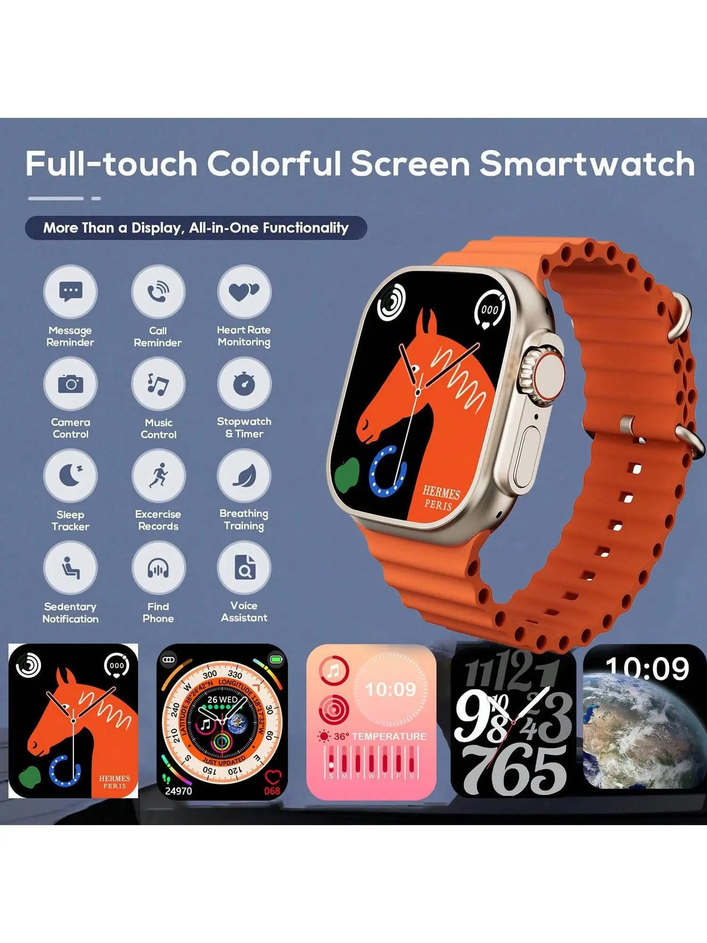 Smartwatch With Case And 7 Bands Bluetooth Calling Fitness Tracker