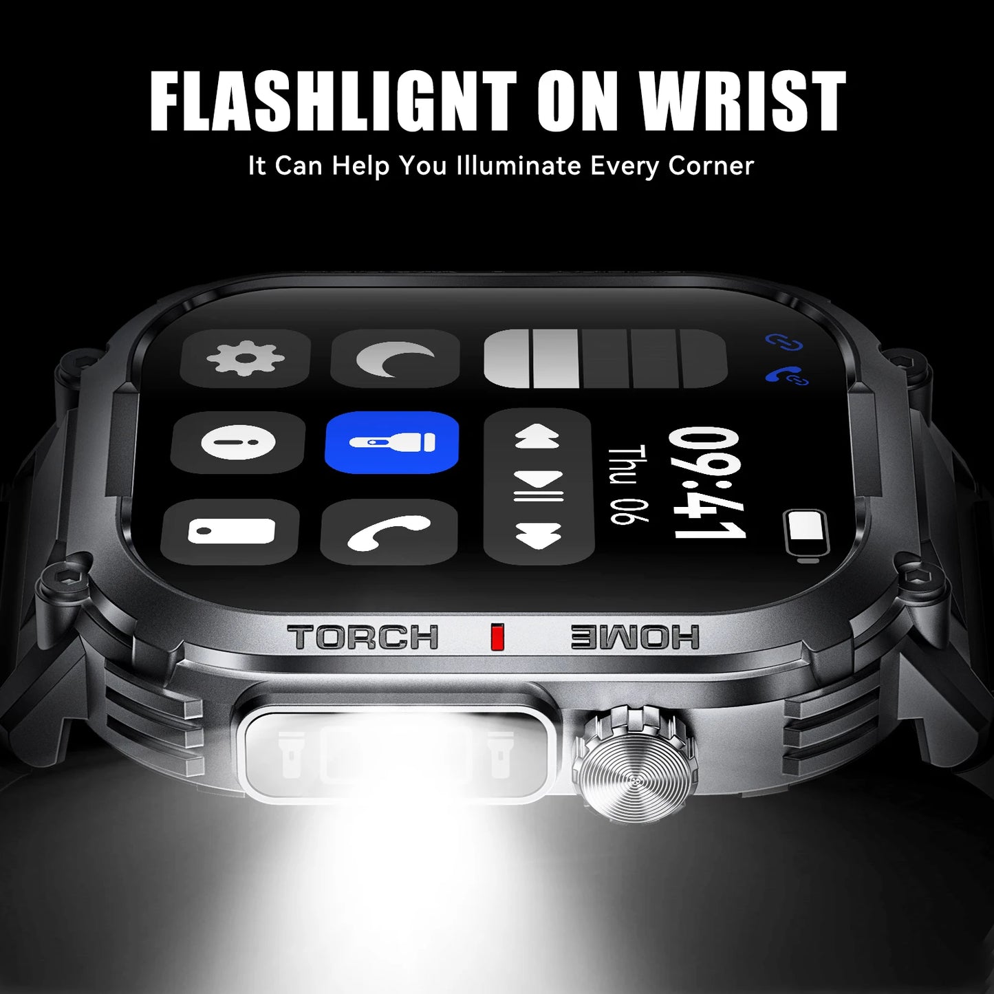 EIGIIS Smart Watch Men 3ATM Waterproof Compass Heart Rate Tracker