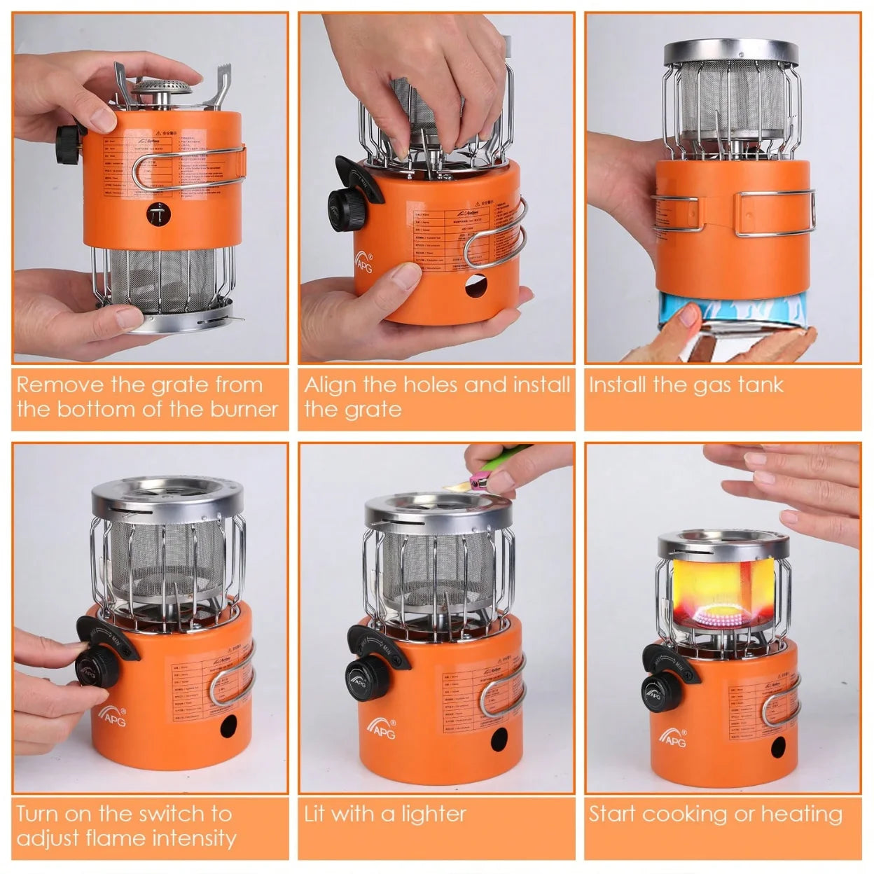 2 In 1 Portable Propane Heater Stove Outdoor Camping
