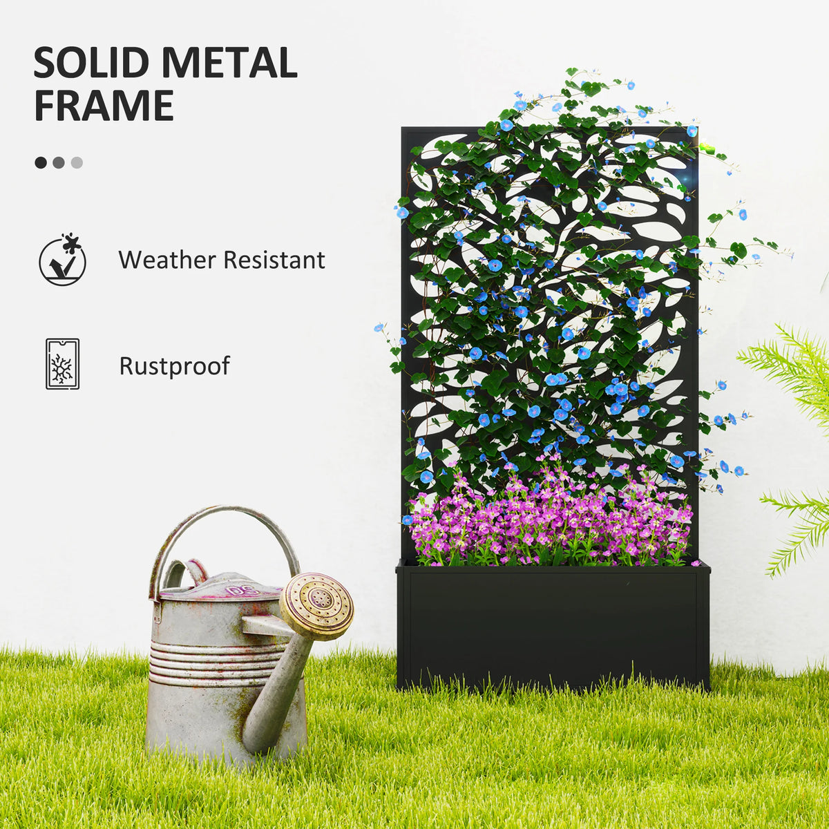Garden Box with Privacy Panel, Outdoor Planter Box for Garden