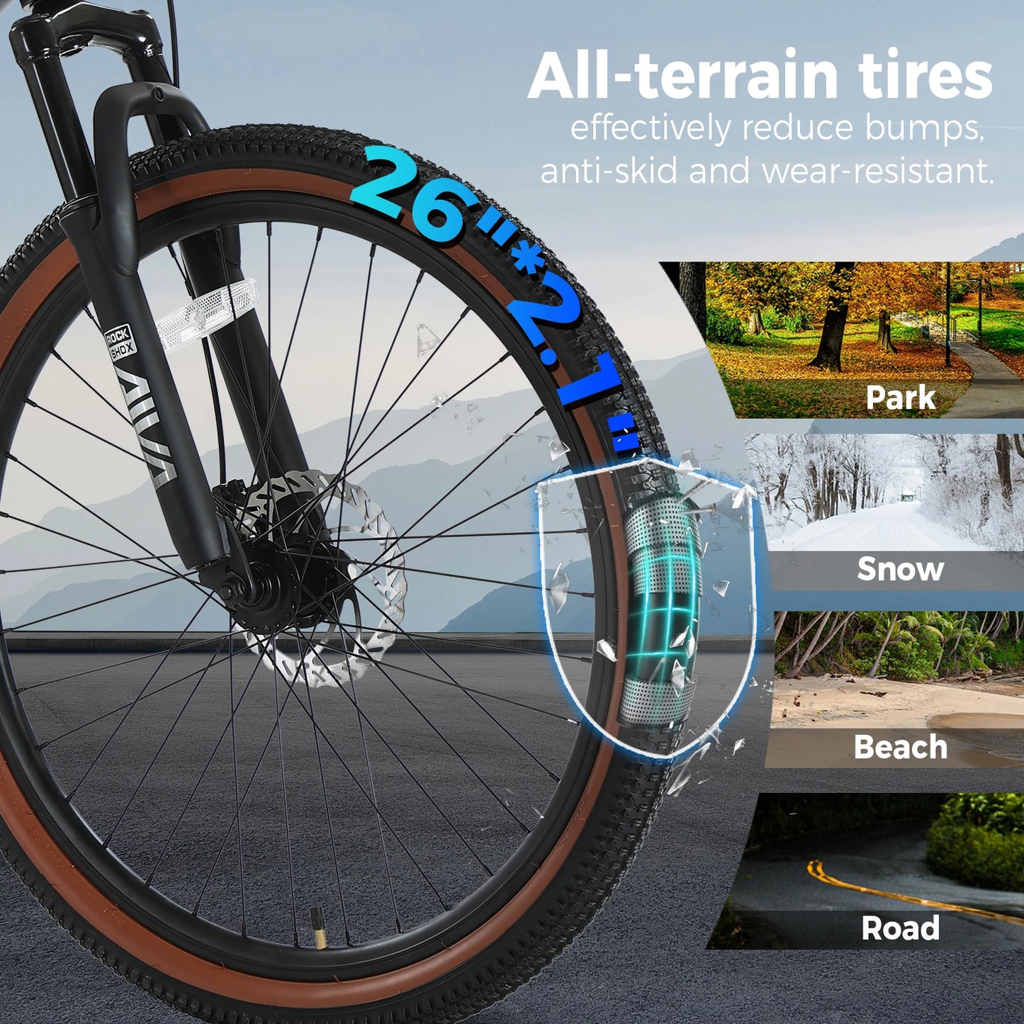 Aluminum Hardtail Mountain Bike Dual Disc Brakes 21 Speed