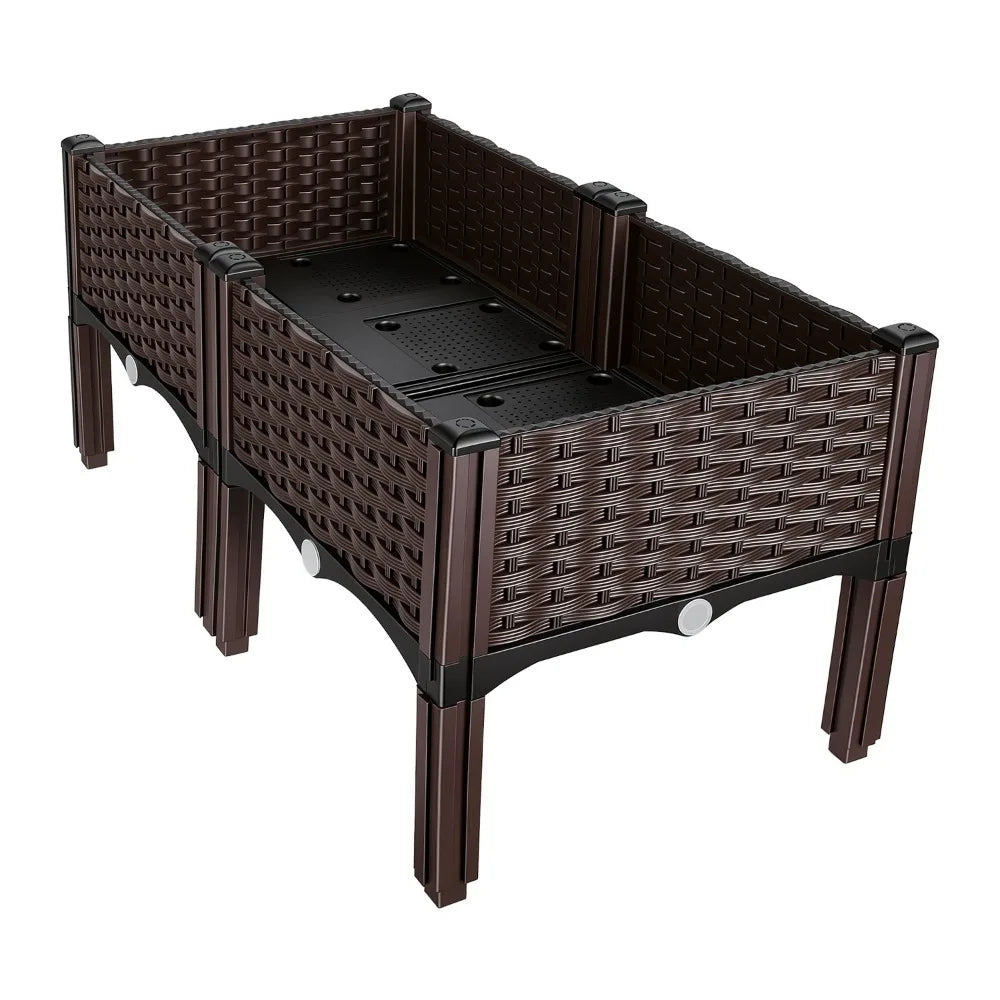 Raised Garden Bed Planter With Self Watering Elevated Design Outdoor