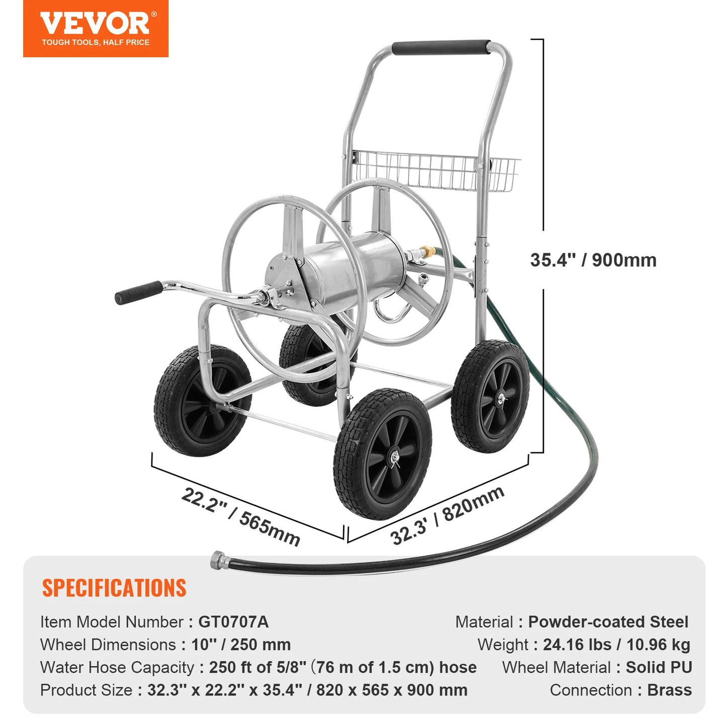 SucceBuy Heavy Duty Hose Reel Cart for Garden Watering System