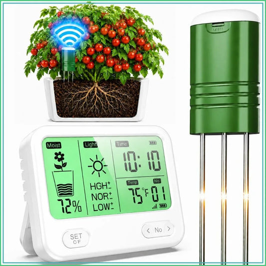 4 In 1 Wireless Soil Tester For Moisture Light Temperature Time
