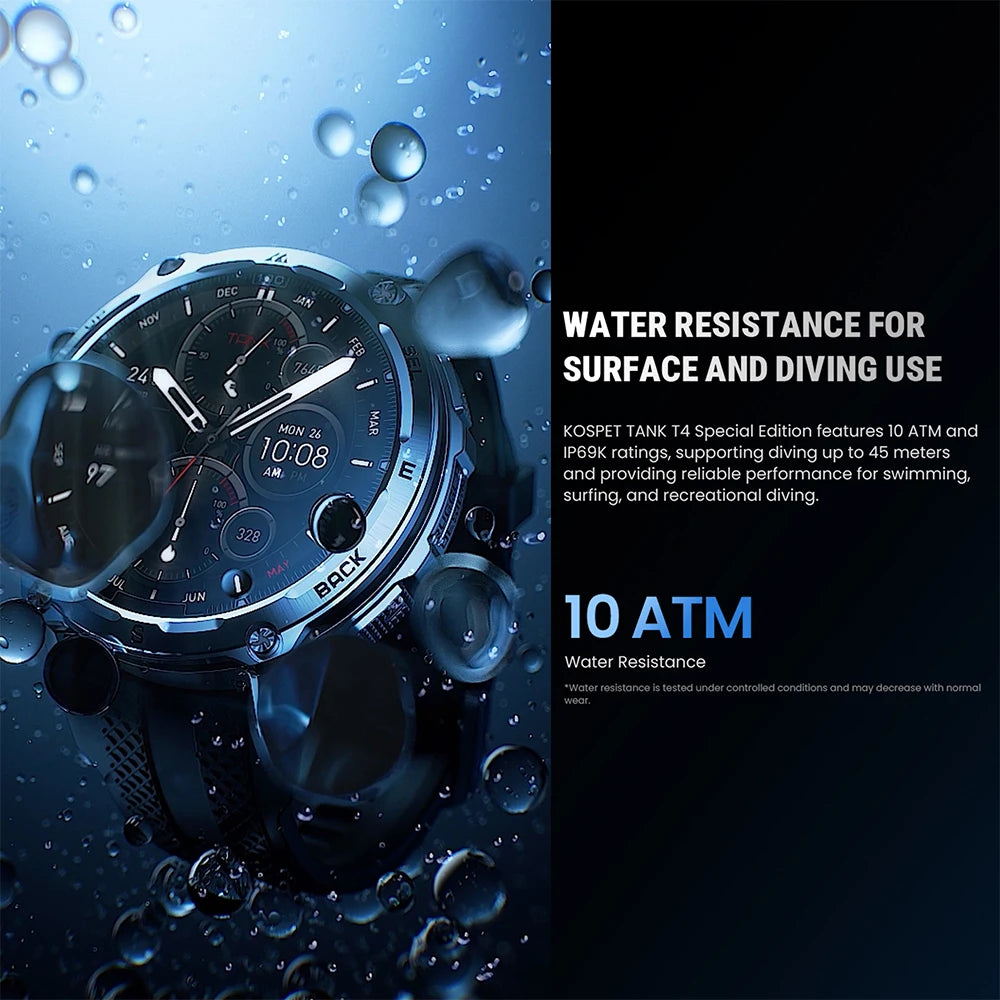 KOSPET Tank T4 Special Edition GPS Smartwatch Offline Maps 10ATM