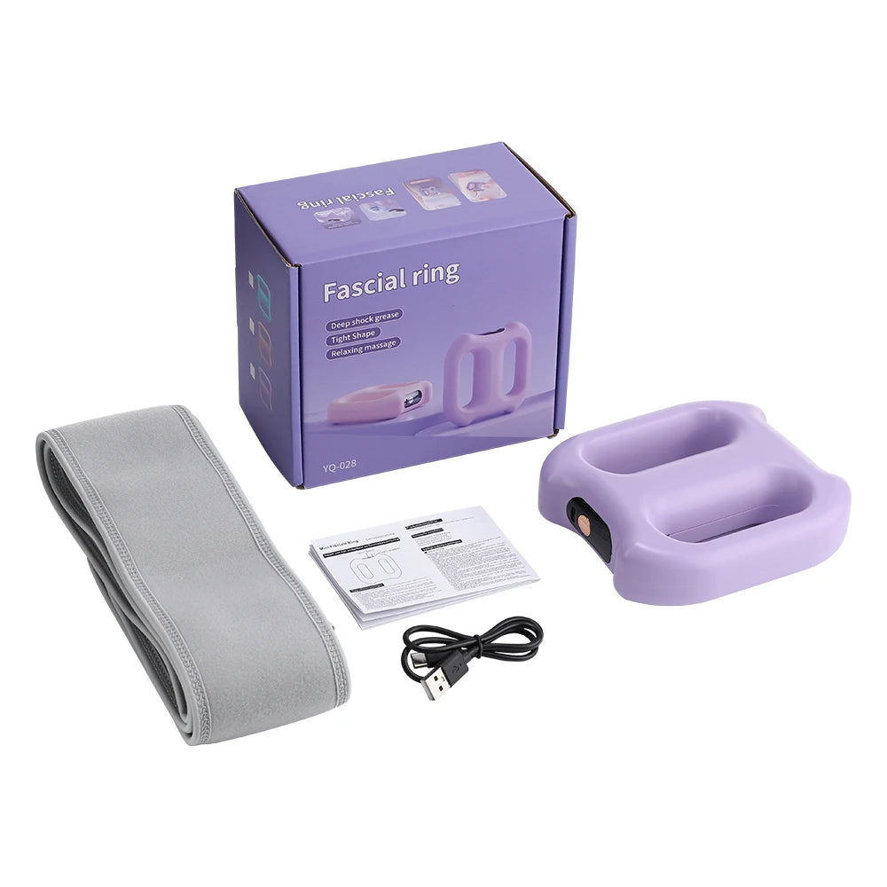 Electric Body Fascia Ring Portable Dual-Ring Vibration Fascia Massager For Back Waist Arm Leg Fat Burning Weight Loss Deep Tissue Muscle Fitness Massage Ring