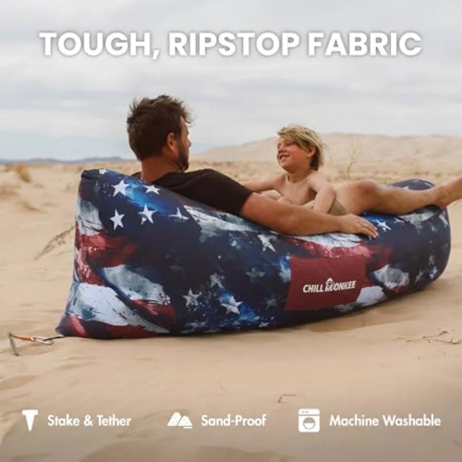 Portable Inflatable Lounger For Beach And Camping Self Inflating Air Couch