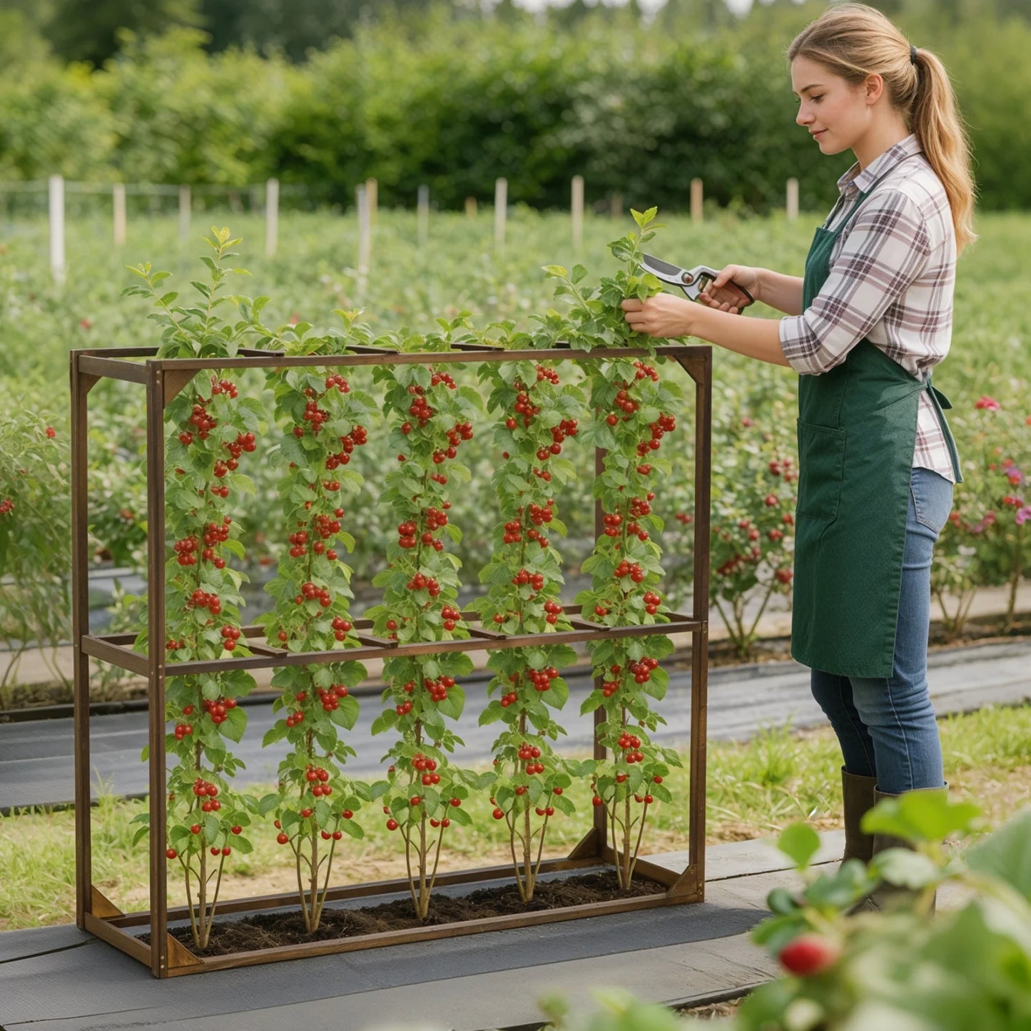Wooden Outdoor Garden Vegetable Support Trellis Frame For Plants
