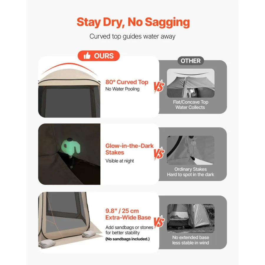 Screen House Pop Up Tent With Netting Sides Stakes