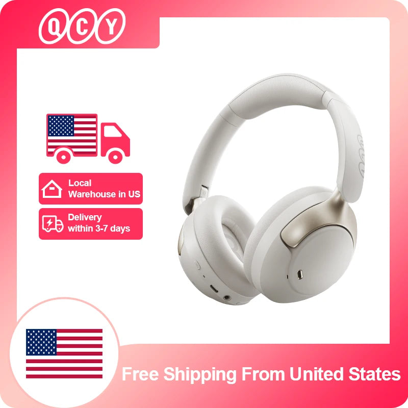 QCY H3 PRO ANC Bluetooth Headphones Adaptive ANC Headset 50dB Active Noise Cancelling LDAC Hi-Res Wireless Earphone 55H Playtime