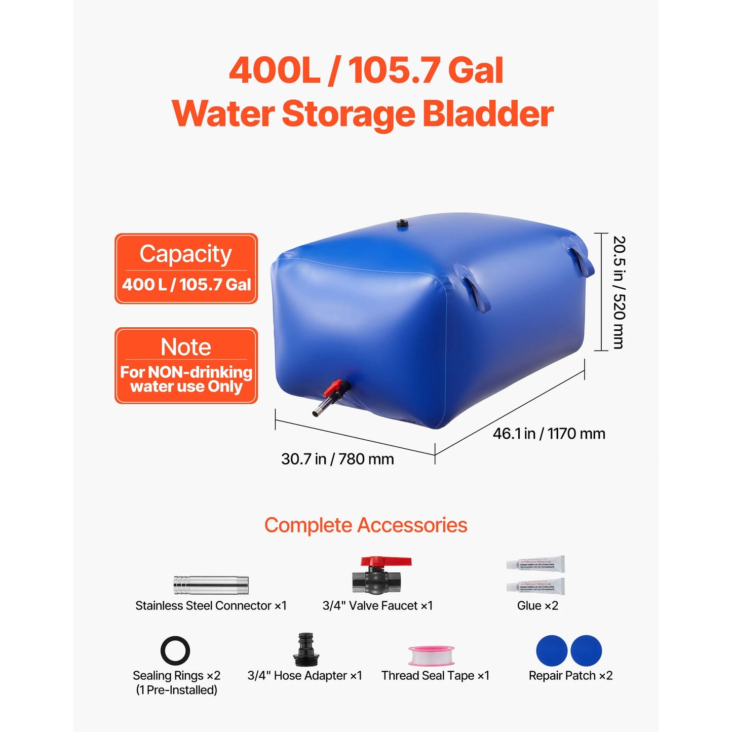 TPU Soft Water Storage Bag Portable Collapsible Camping Irrigation Container