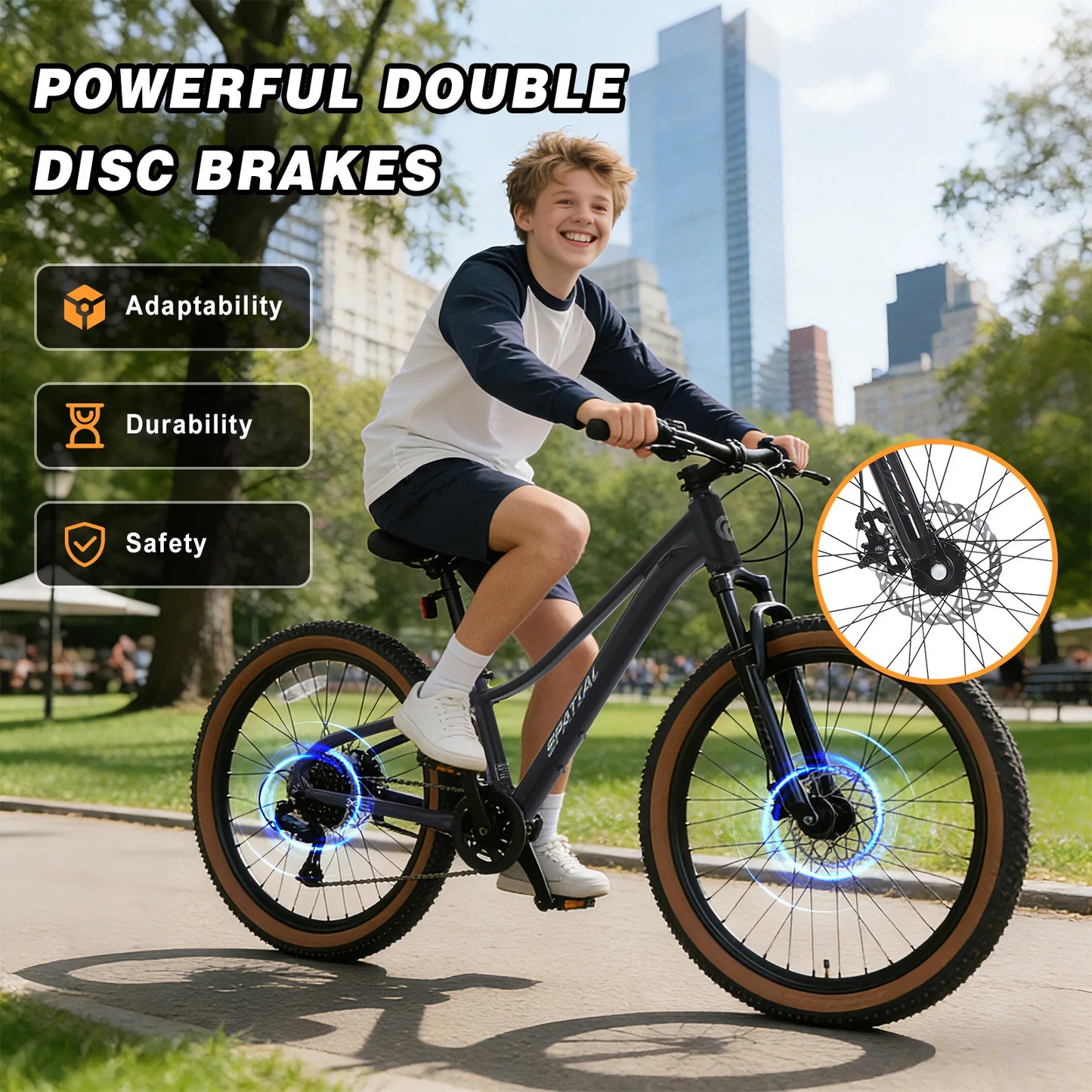 Spatial 7 Speed Aluminum Hardtail Mountain Bike With Disc Brakes