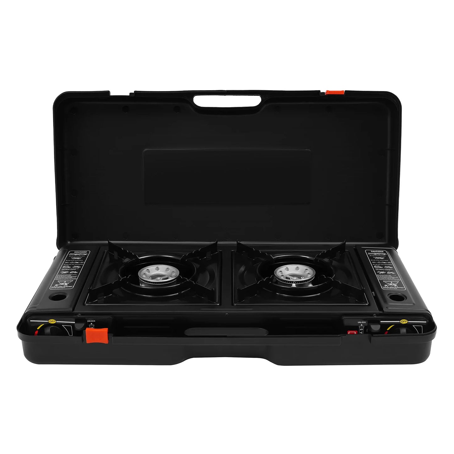 2500W Portable Camping Stove 2 Burners With Baking Tray Case