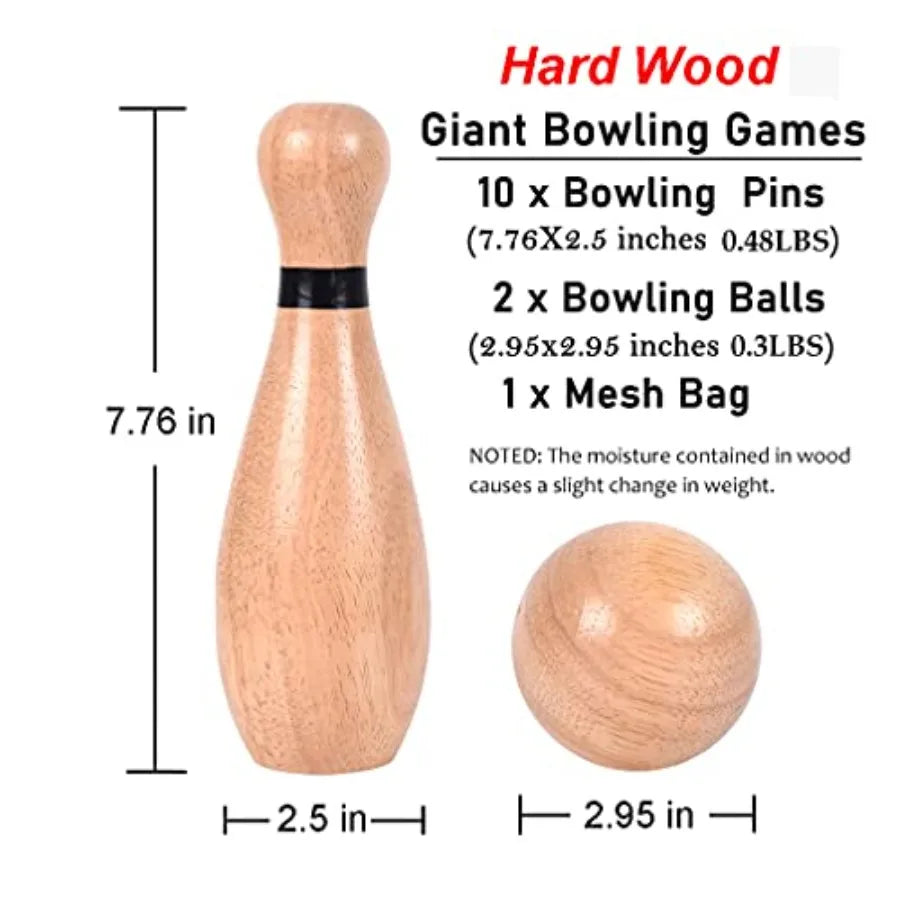 YAO HUI HUANG Outdoor Lawn Bowling Set Rubber Wood Composite