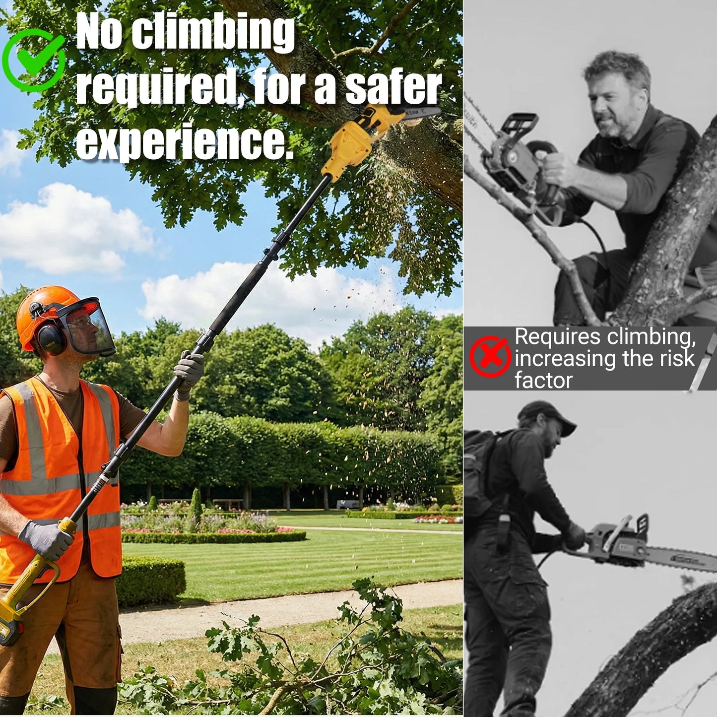 2 In 1 Electric Pole Saws Cordless With Extension Pole