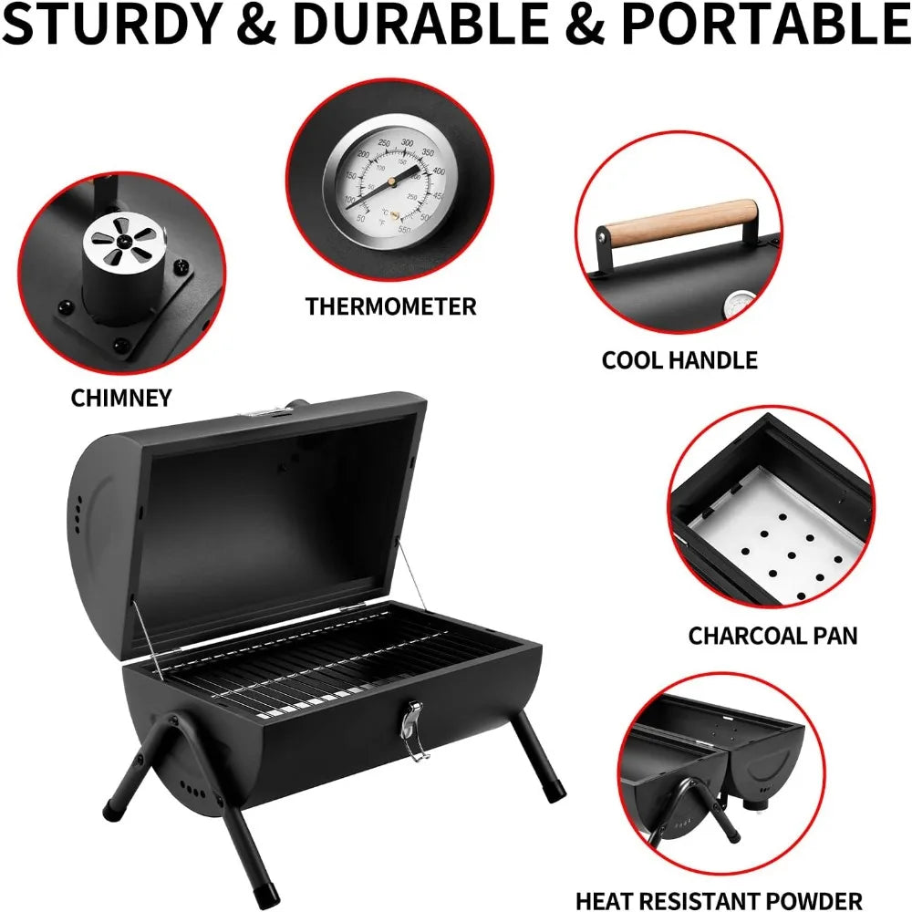 NBVCX Portable Charcoal Tabletop Grill For Outdoor BBQ And Camping