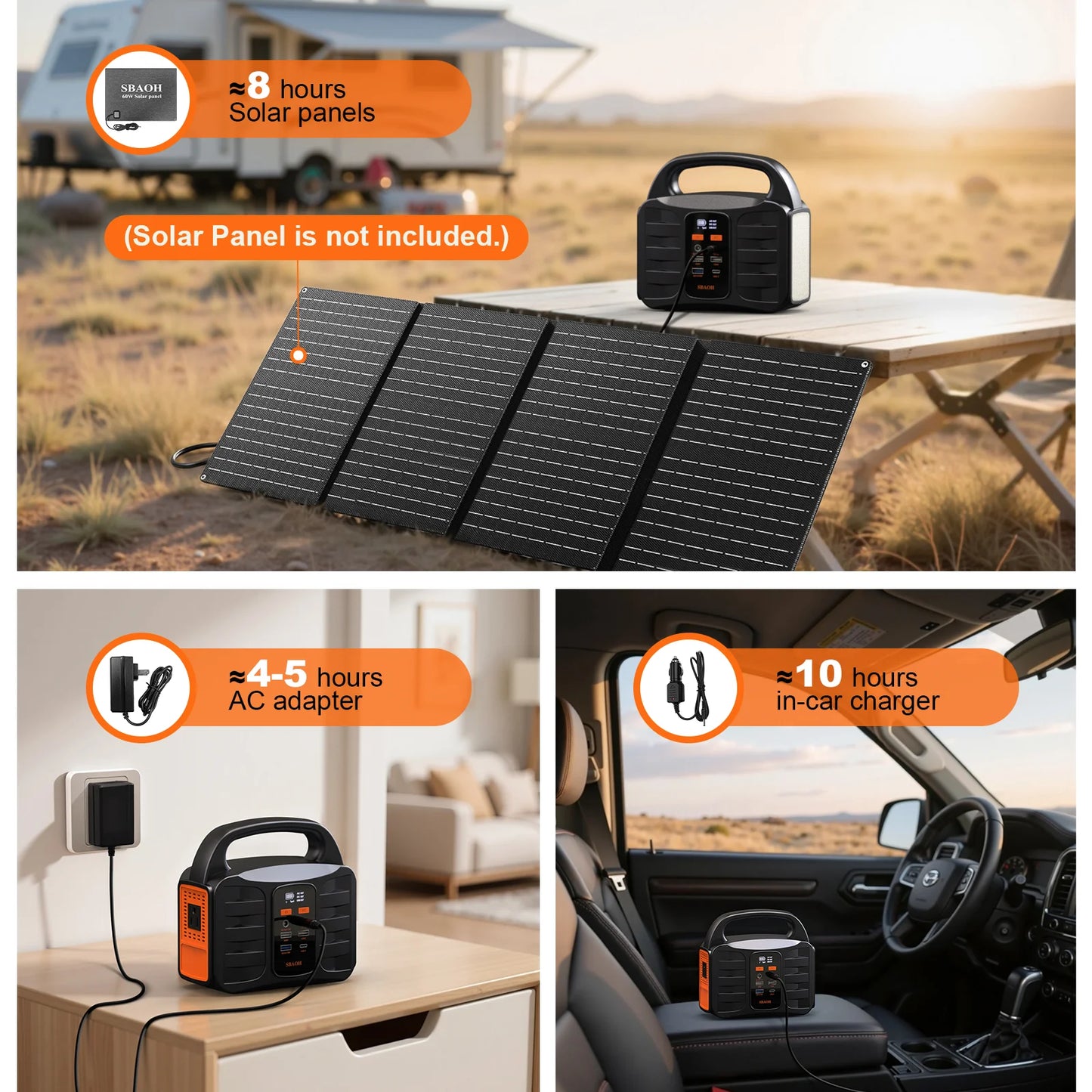 SBAOH Portable Power Station 155Wh Generator With USB C PD