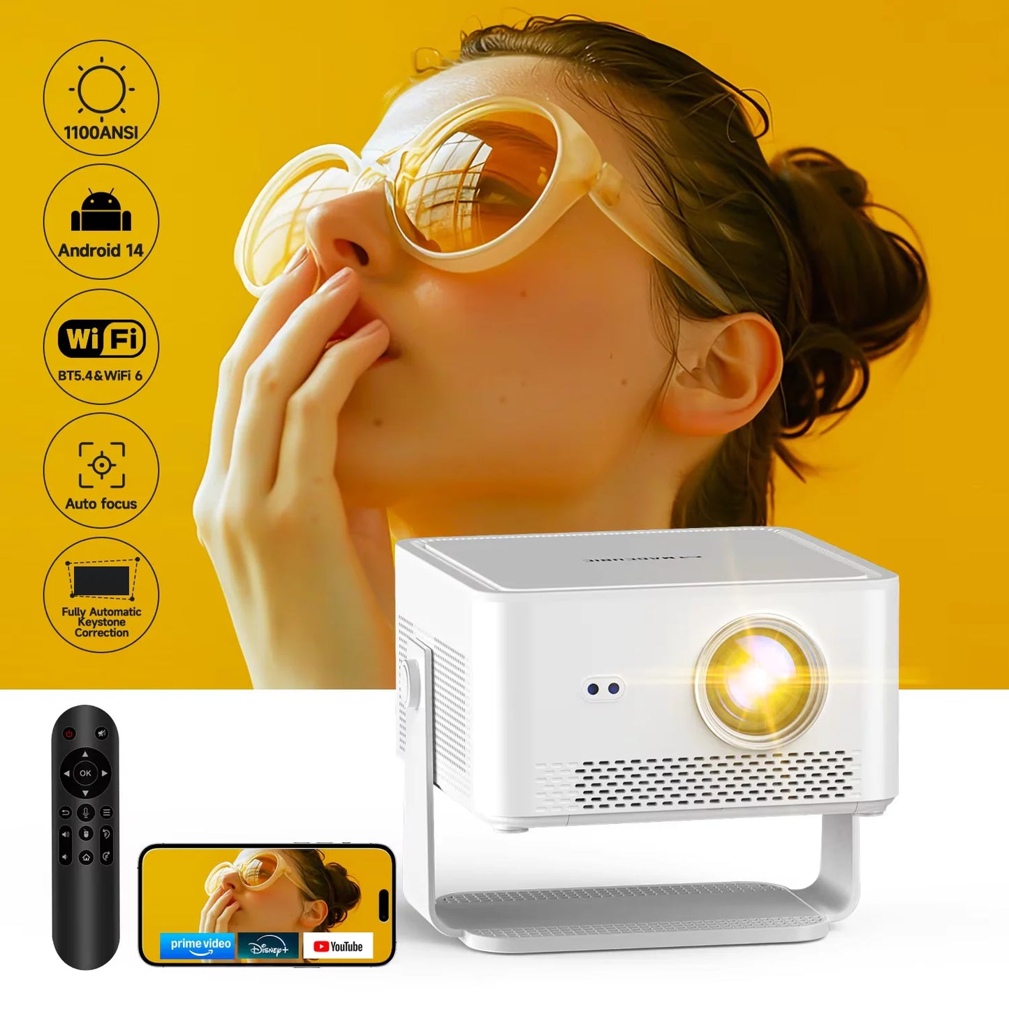 Magcubic Android 14 Mini Projector Featuring Autofocus And Connectivity