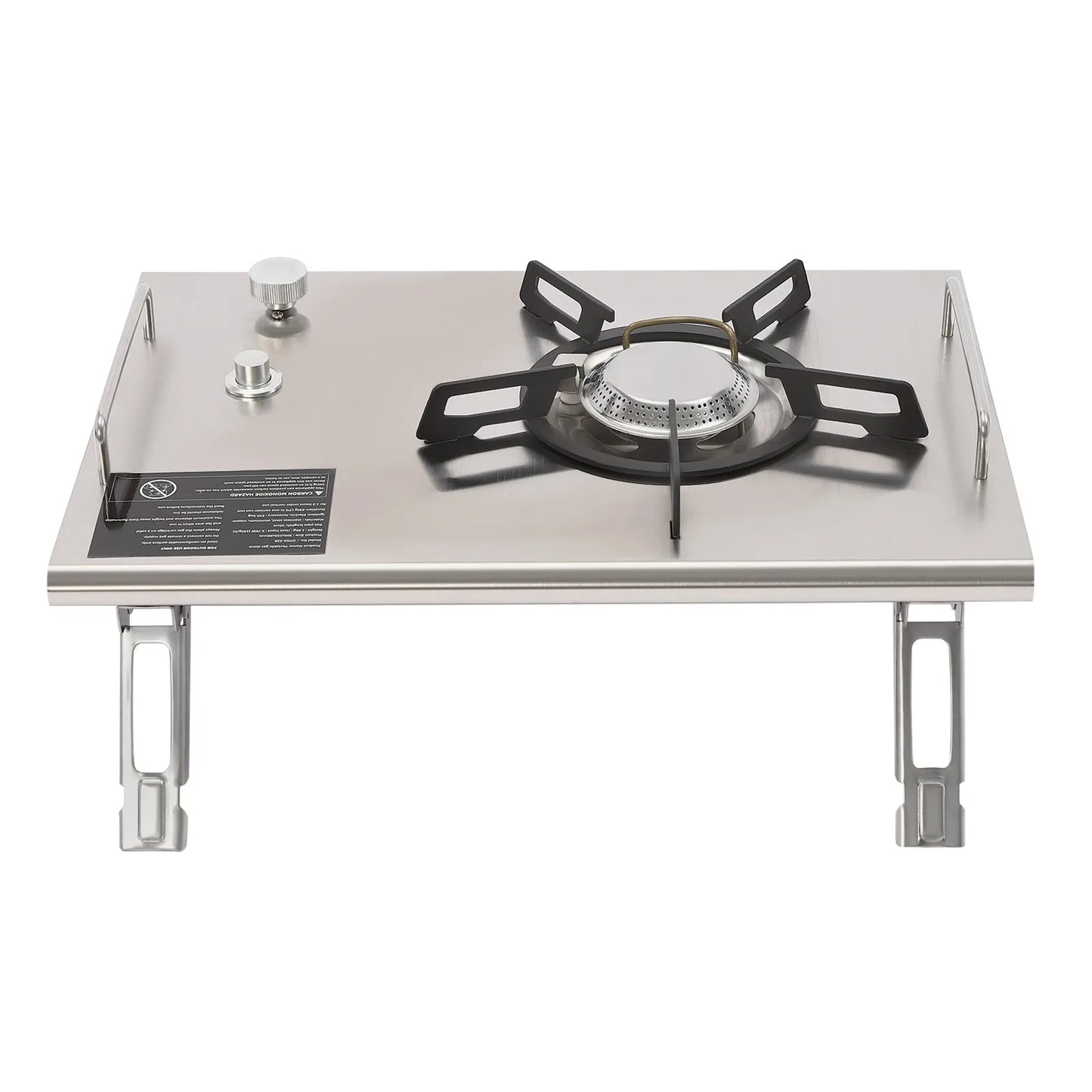 Portable Outdoor Folding Gas Stove 4 Foldable Leg Cotton Padded Storage Bag Insulated Handle Even Flame Holes Electronic Ignition Camping Cooker Infinitely Adjustable Flame Tabletop Inlay Gas Burner For Mountaineering Spring