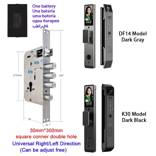YKESDL Smart Lock With Camera 3D Face Recognition And Fingerprint