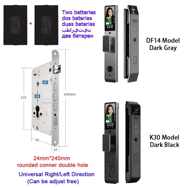 YKESDL Smart Lock With Camera 3D Face Recognition And Fingerprint