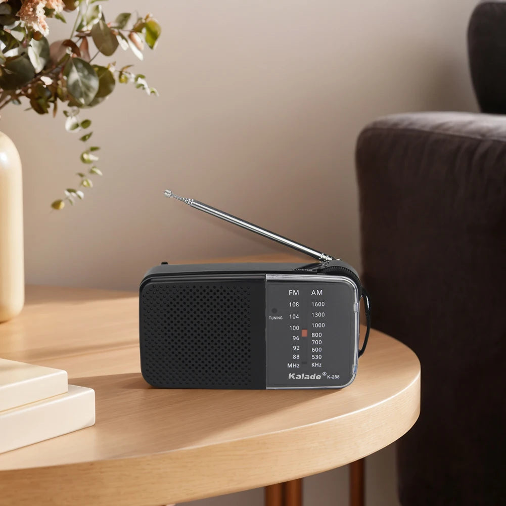 Portable AM FM Radio With Built In Speaker For Elderly Emergency Weather Alerts