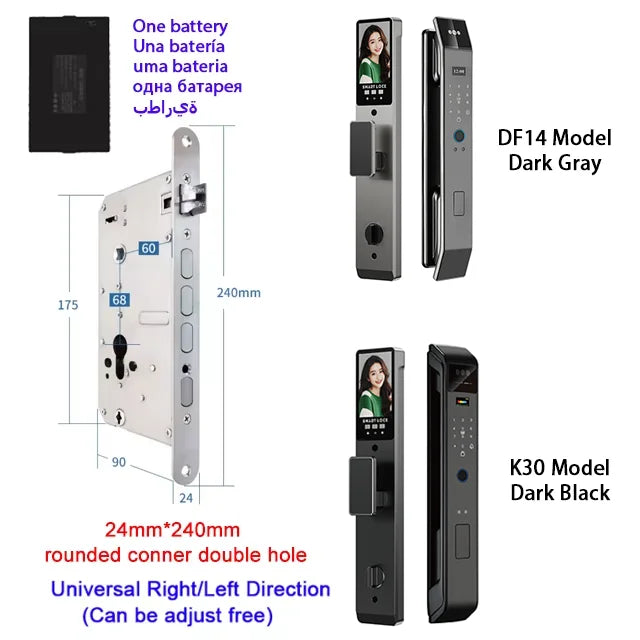 YKESDL Smart Lock With Camera 3D Face Recognition And Fingerprint