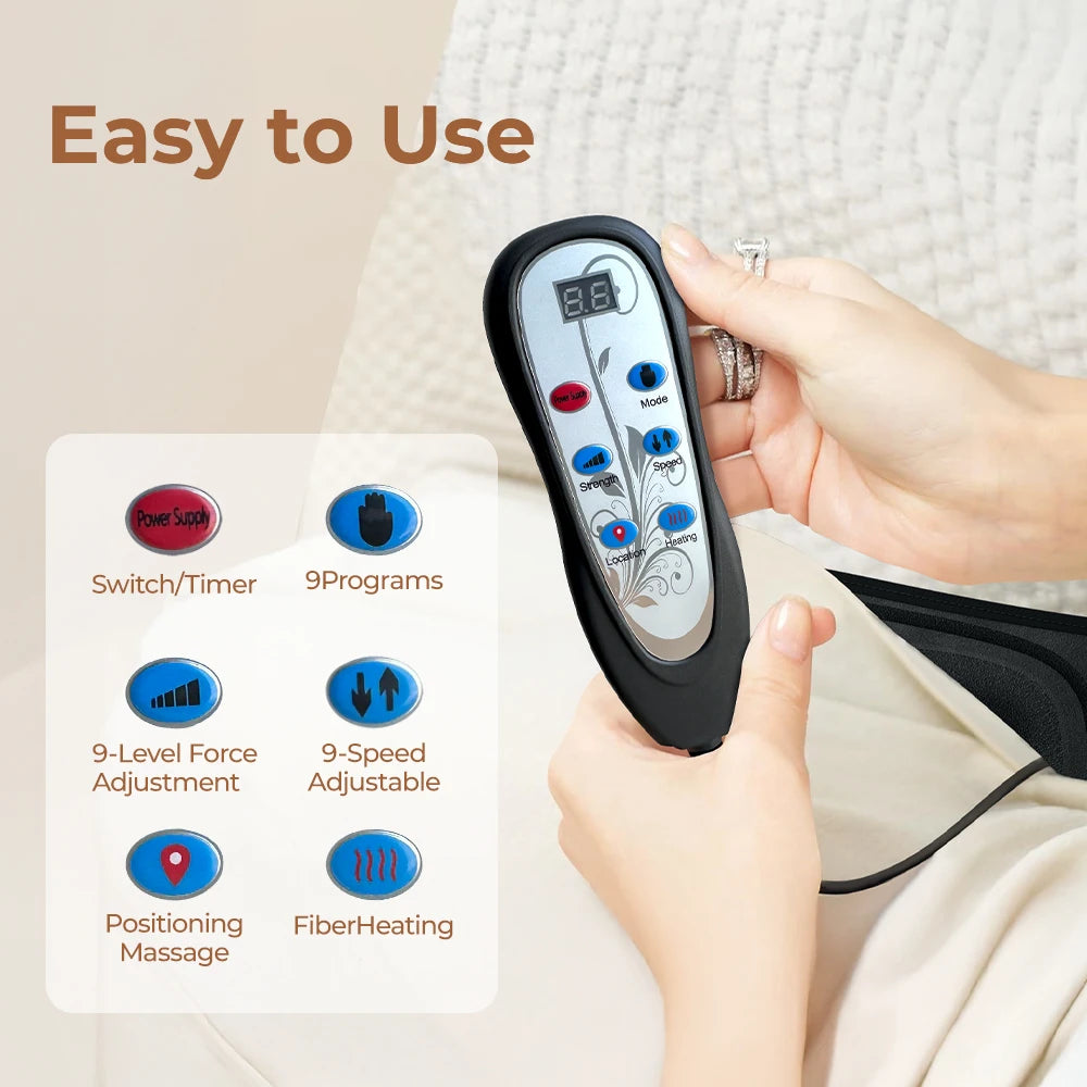 HIMOUTA Back And Shoulder Massager With Heat Deep Tissue Vibration Chair Pad