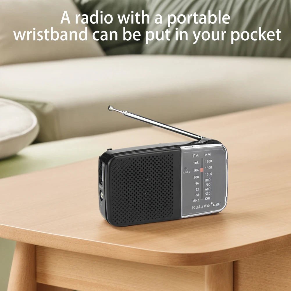 Portable AM FM Radio With Built In Speaker For Elderly Emergency Weather Alerts
