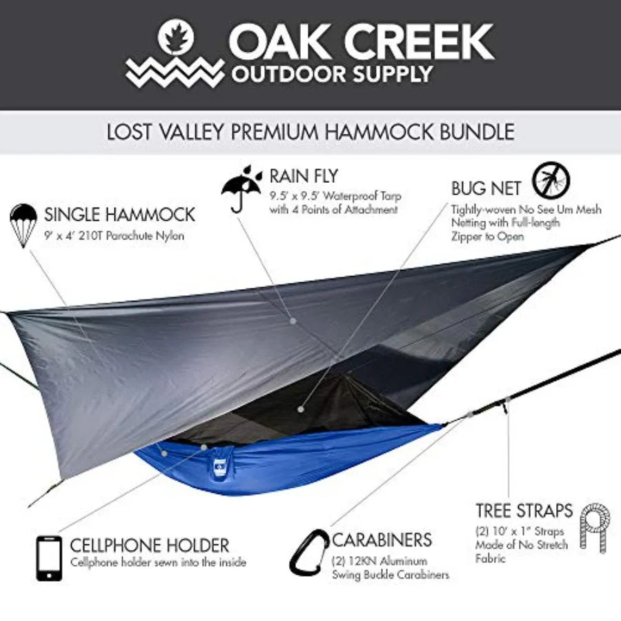 Lost Valley Camping Hammock With Mosquito Net And Rain Fly