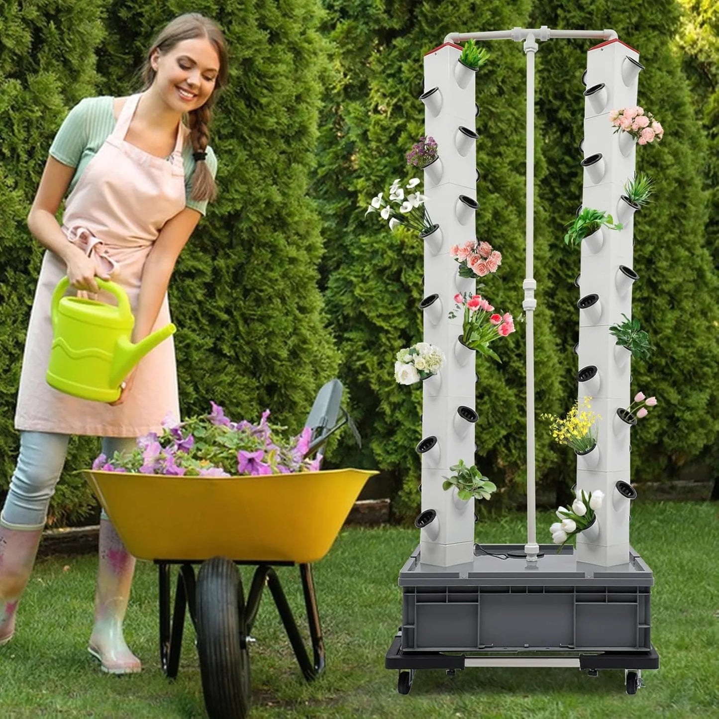 56 Pods Indoor Garden Hydroponics Growing System,Plant Germination Kit Aeroponic Veggie Flower Fruit Growth Pump System for Home