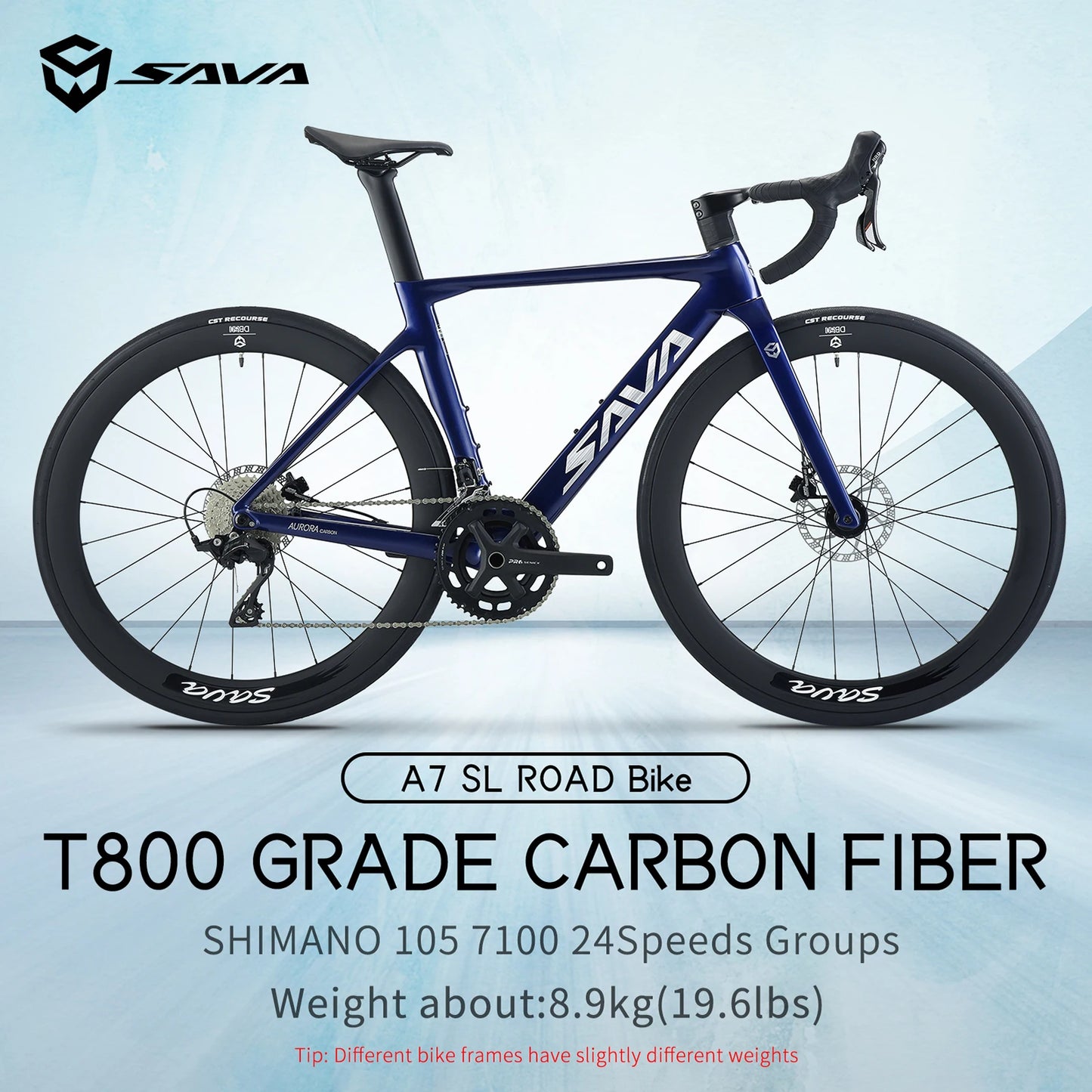 SAVA A7L Pro Carbon Fiber Road Bike Shimano R7100 Groupset